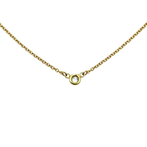 TIFFANY 18k Gold Diamond Necklace - Picture 2 of 6